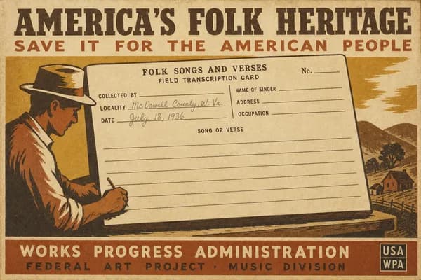 A ruled index card with fields for location and date filled in pencil and a blank central area.