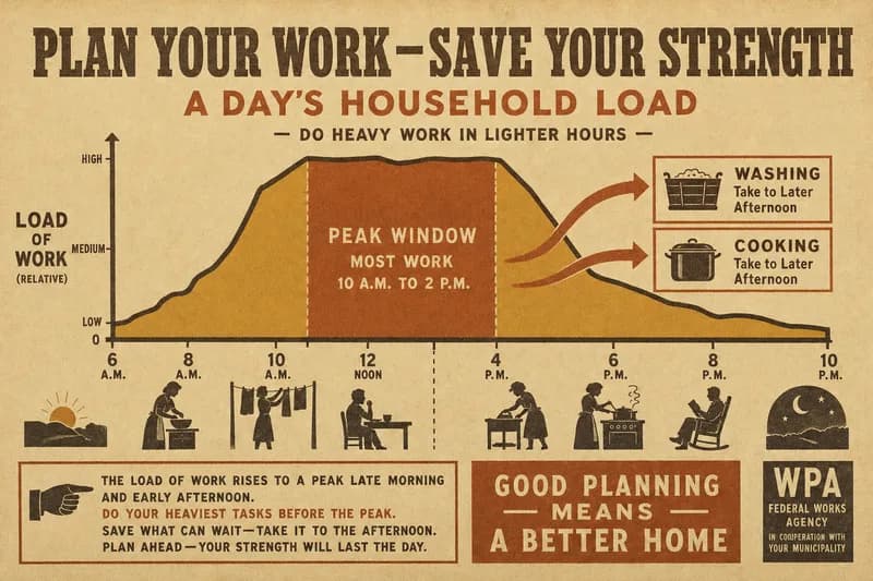 A daily load chart with a shaded peak period and arrows moving two load blocks into an off-peak afternoon.